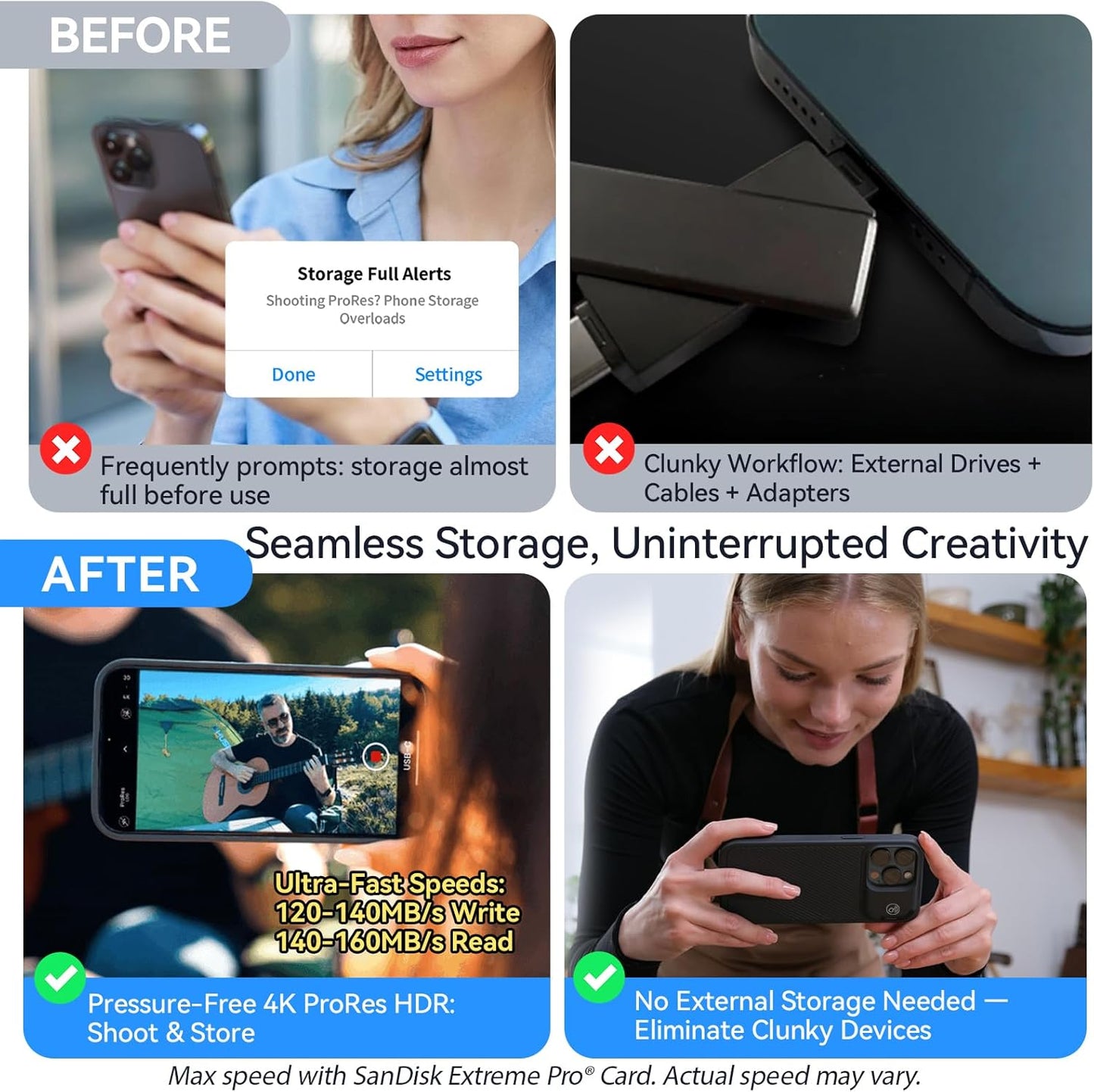 Airzy Invisible Storage Case for iPhone 16 Pro / 16 Pro Max