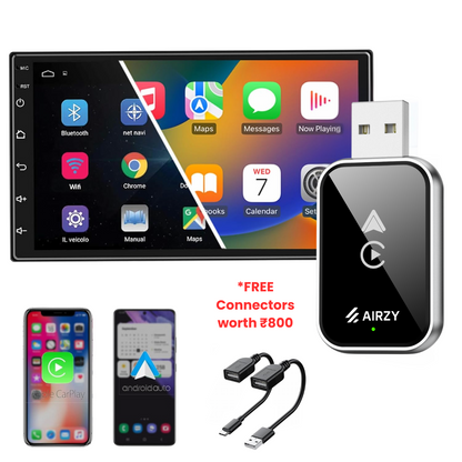 Airzy Wireless CarPlay & Android Auto Adapter – Seamless Plug & Play | Lag-Free | Dual Compatibility