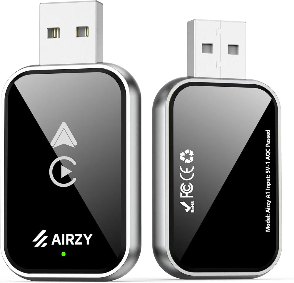 Airzy Wireless CarPlay & Android Auto Adapter – Seamless Plug & Play | Lag-Free | Dual Compatibility